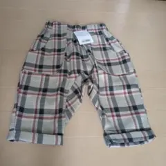110サイズ　ペアマノン　チェックサルエルハーフパンツ