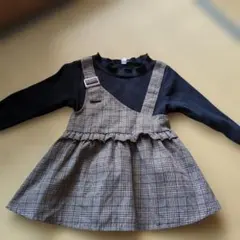 チェック柄サロペット風チュニック 110cm
