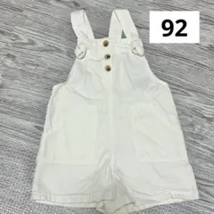 H&M オーバーオール　デニム　サロペット　ホワイト　白　92