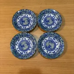 有田焼 和食器 小皿 4枚セット 花柄 縁波型のサムネイル
