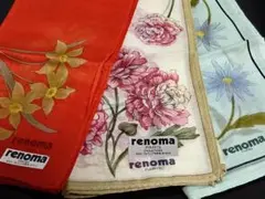 renoma 花柄ハンカチ 3枚セット