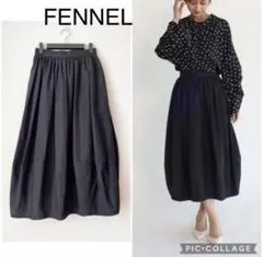 美品 JENNE ジェンヌ シアー素材 チェック柄フレアロングスカート