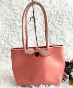 フルラ　FURLA ハンドバッグ　レザートートバック　リボン　ピンク