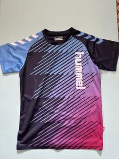 hummel サッカーウェア 半袖シャツ140 ブラック×ブルー×ピンクのサムネイル