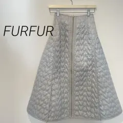 FURFUR ハートキルティングスカート　サックス　ブルー