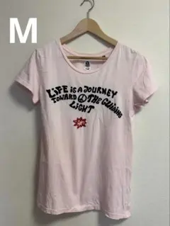 ハリラン Tシャツ Ｍサイズ ピンク 刺繍デザインのサムネイル