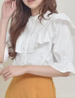 ems excite フリルブラウス