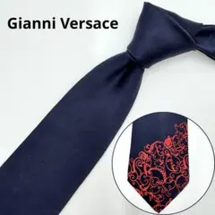 ジャンニヴェルサーチ ネクタイ メデューサ 光沢 バロック ネイビー