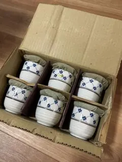 有田焼　蓋付き煮物碗　6客セット　茶碗蒸し器　昭和レトロのサムネイル