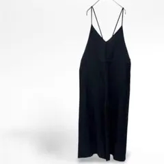 【Alma Design】オールインワン　サロペット　ワイドパンツ　黒【M】