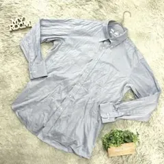 良品❗️【UNIQLO】ユニクロ ボタンダウン長袖シャツ(XXL)青色