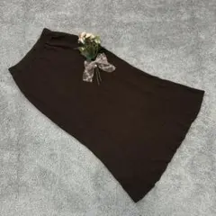 LOWRYS FARM リブ カットマーメイド スカート ロング ウエストゴム