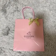 GODIVA ピンク ショップ袋 紙袋 ショッパー ピンク 金色リボン付き 中