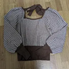 GRL ハウンドトゥース柄 長袖ニット M