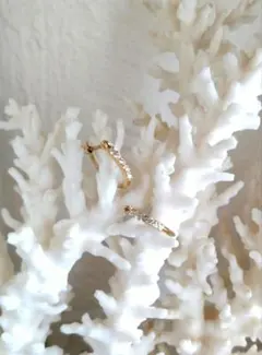 ✩K18✩フープピアス✩天然ダイヤモンド✩イエローゴールド✩