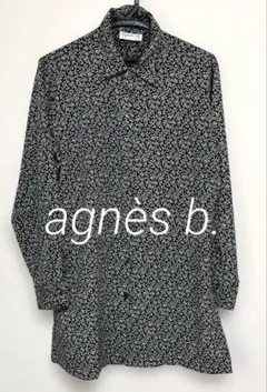 agnès b.アニエスベー　総柄ロングブラウス　スリット入