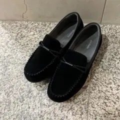 Pedala ペラダ　スリッポンスエードモカシン　黒24センチ