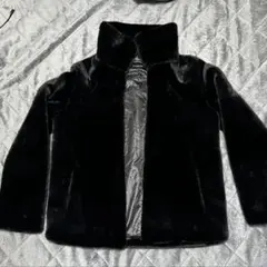 黒 フリース ボアジャケット