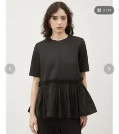 リボン ペプラム ニット ユナイテッドアローズ グレーUNITED ARROWS