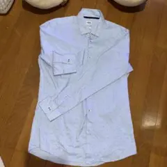 ZARA 水色 ドット柄 長袖シャツ Lサイズ ☆即日発送☆