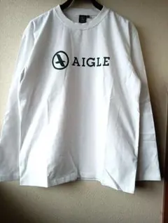 7*a様 AIGLE ロゴ入り ホワイト長袖カットソー　M 新品タグ付き