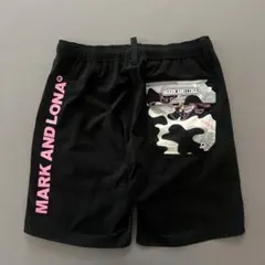 マークアンドロナ Lサイズ黒ハーフパンツ 総柄 ドクロ シルバーボタン マークアンドロナ Lサイズ黒ハーフパンツ 総柄 ドクロ シルバーボタン