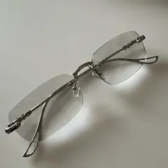 シルバー メタルフレーム 長方形眼鏡