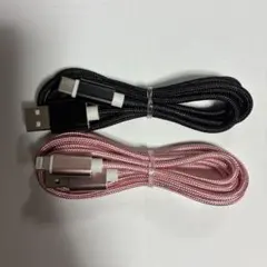 Lightningケーブル 2本セット 黒 ピンク（1.5m 2本）