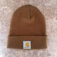 carhartt ブラウン ニット帽　ビーニー折り返し　USA