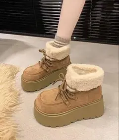 本日限定価格‼️厚底スエードレースアップムートンブーツ