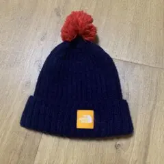 THE NORTH FACE ニット帽 ネイビー 赤ポンポン