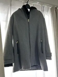 グレー フード付き ダッフルコート