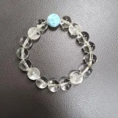 風水四神獣、ラリマー入り水晶パワーストーンブレス