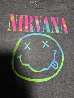 NIRVANA Tシャツ スマイル タイダイ柄 チャコールグレー 2XLのサムネイル