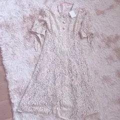 アンミール 花柄 リボン レース ワンピース