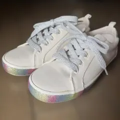 Gap kids スニーカー　オフホワイト　キラキラレインボー　23cmのサムネイル