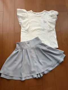 Pinkhunt フリル袖Tシャツとスカートセット 160サイズ