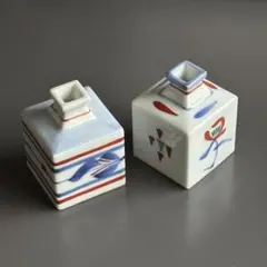 砥部焼　梅山窯　一輪挿し　2個