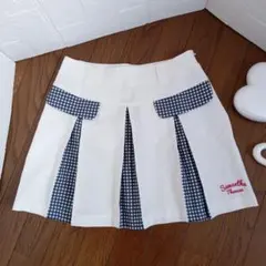 Samantha Thavasa Golf　プリーツスカート ホワイト/ネイビーのサムネイル