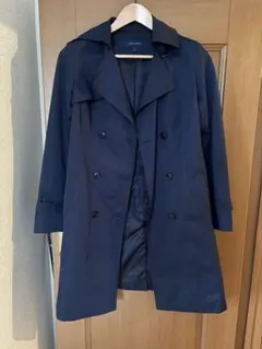 ネイビー ダブルブレスト トレンチコートCOLE HAAN