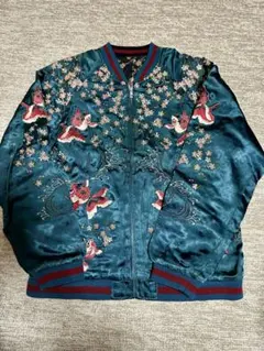花旅楽団 スカジャン リバーシブル 花柄 和柄 金魚 桜