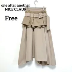 極美品　ナイスクラップ　コルセット付プリーツ切替スカート　ウエストゴム　194