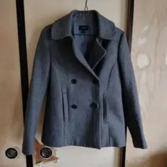 theory グレー ダブルブレストピーコート S/P