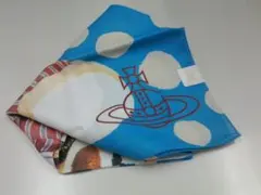 ヴィヴィアン・大判スカーフ／ハンカチ（ブルーｘ大ドットｘビッグクマちゃん）