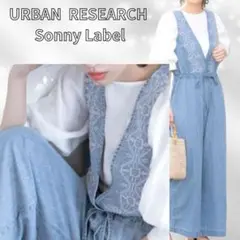 URBAN RESEARCH クロス刺繍デニム サロペット 【116】