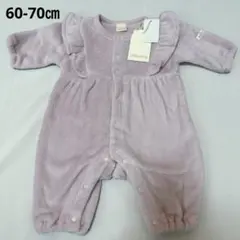 新品 60-70 ベビー ロンパース カバーオール フリース　ピンク