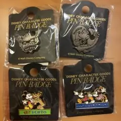 ディズニーピンバッジ　4個セット　ミッキー　ミニー　プルート