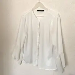 ZARA ブラウス　袖フリル　M