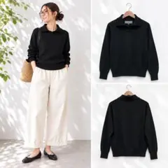 美品✨マーガレットハウエル 襟付き ポロニット コットン100% カーキ