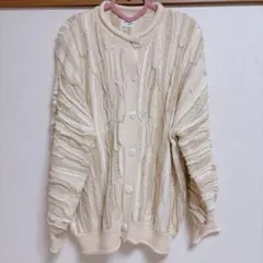 merry jenny マルチカラークルーニットカーディガン アイボリー